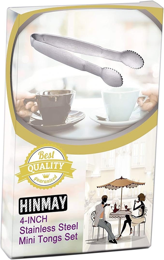 HINMAY Sugar Tongs 4-Inch Mini Serving Tongs Stainless Steel Appetizer Tongs - Image 7