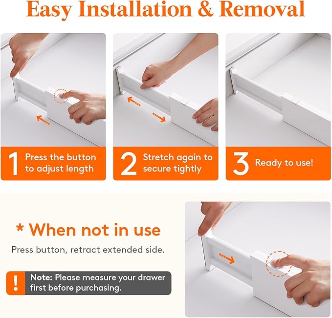 Lifewit 10 Pack 4" High Drawer Dividers 28-43.5cm/11-17" Adjustable Drawer - Image 4