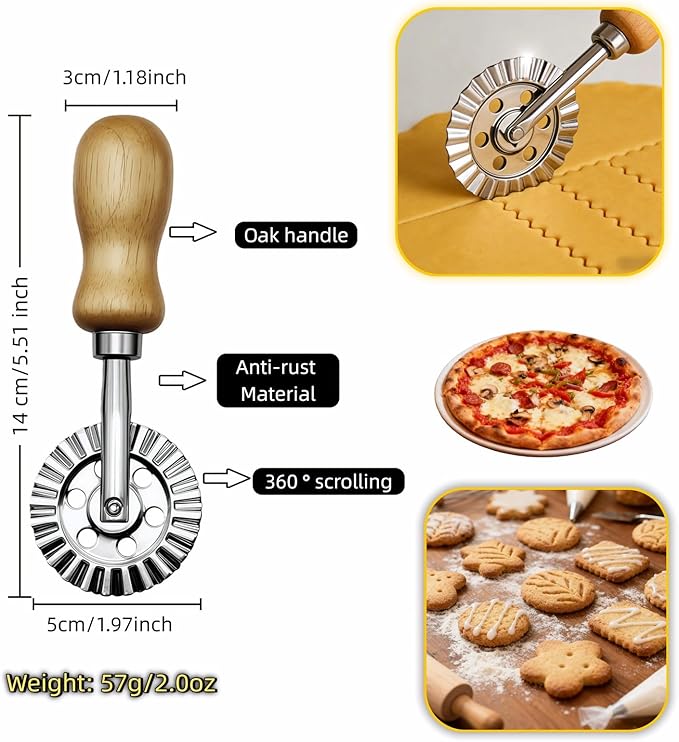 Pastry Wheel Cutter, 2 Inch Ravioli Cutter - Image 7