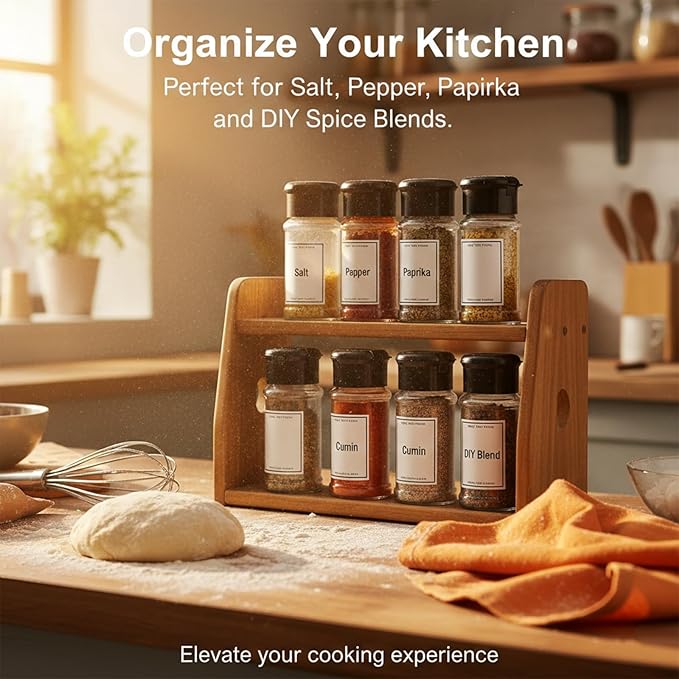 TIESOME 6 Pcs Plastic Spice Jars - Image 4