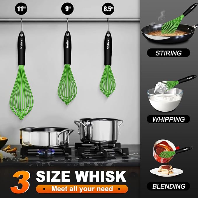 Walfos Silicone Whisk, Rubber Whisks - Image 2