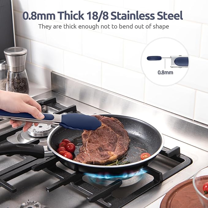 600ºF Heat Resistant Kitchen Tongs: U-Taste 9 in Silicone Cooking Tong - Image 5