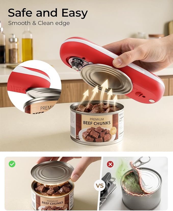 Electric Can Opener, One-Touch Automatic Can Opener, USB Rechargeable Electric - Image 5