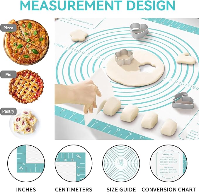 Non-Stick Silicone Pastry Mat, Thick Silicone Baking Mat - Image 3
