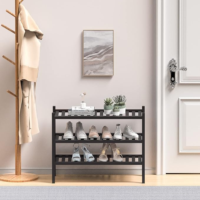 ROMGUAR CRAFT 3 Tier Bamboo Shoe Rack - Image 2