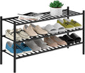 ROMGUAR CRAFT 3-Tier Bamboo Long Shoe Rack, Free Standing Wood Shoe Shelf by ROMGUAR+CRAFT