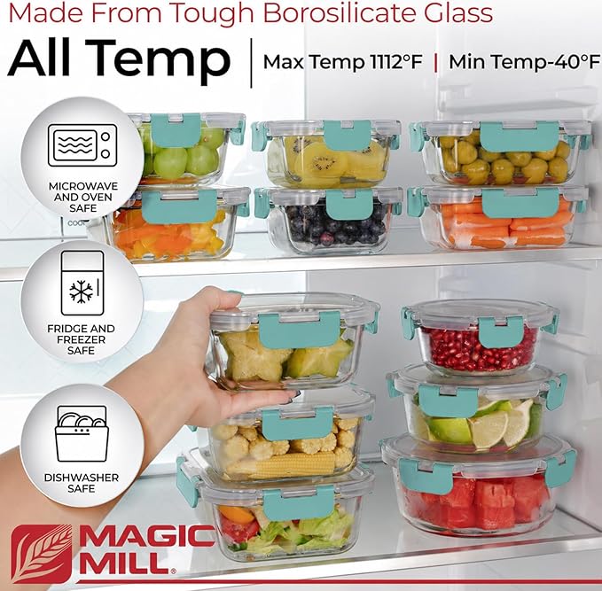 Magic Mill Premium Borosilicate Glass Food Storage Containers - Image 4