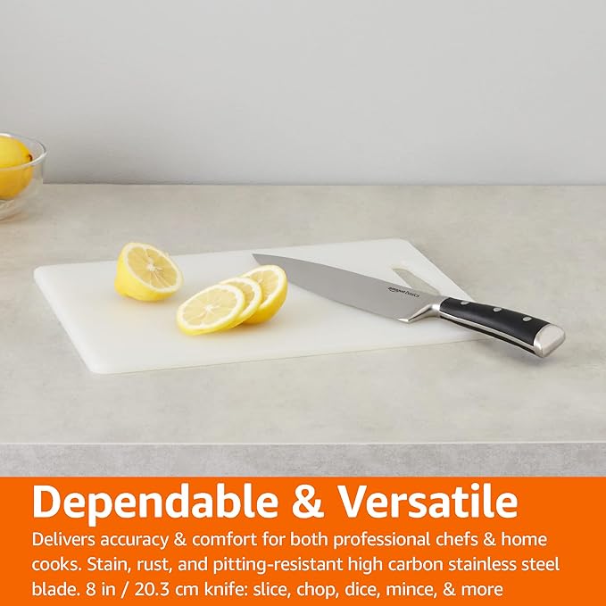 Amazon Basics Classic 8-inch Full Tang High Carbon Stainless Steel Chef's Knife - Image 6
