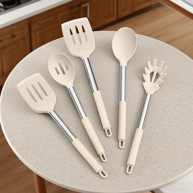 Silicone Cooking Utensils Set Utensil: 40 Pcs Black Stainless Steel Cookware Set - Image 6