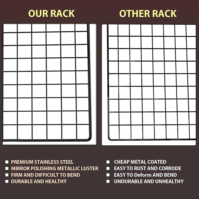 Briout Cooling Rack for Baking, Thick Wire Cookie Rack for Cooking, Oven Safe - Image 4