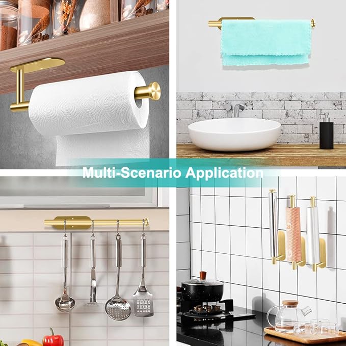 MGahyi 13.2 Inch Wall Mount Paper Towel Holder, Self Adhesive & Drilling Dual - Image 7