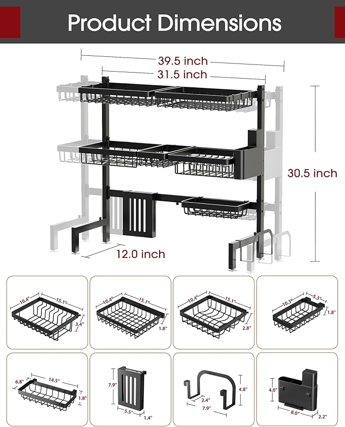 Sakugi Over The Sink Dish Drying Rack - Image 6