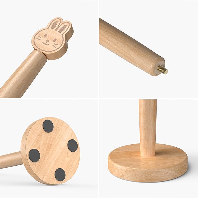 KitchLife Cute Wooden Paper Towel Holder Countertop - Image 6
