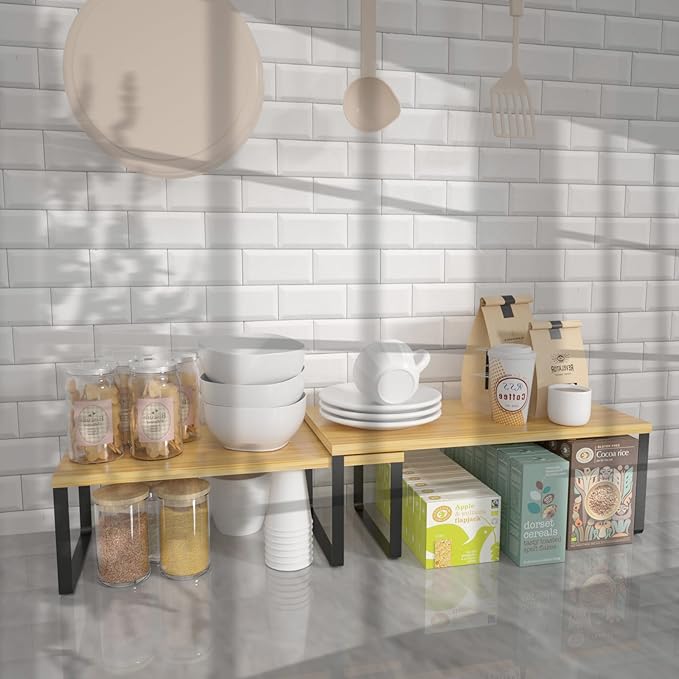 NEX Kitchen Cabinet and Counter Shelf Organizer, Stackable & Expandable - Image 5