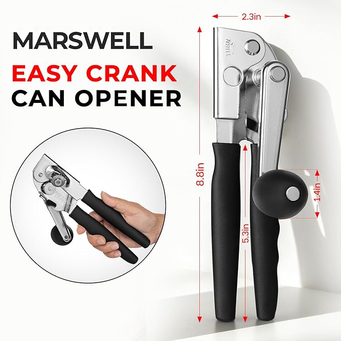 MARSWELL Heavy Duty Can Opener for Large Cans, Extra-Long Handles & Oversized - Image 7