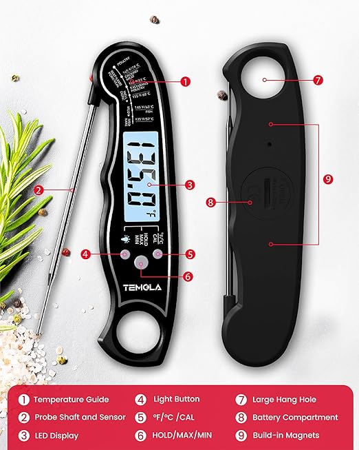 TEMOLA Meat Thermometer, Instant Read Food Thermometer - Image 6