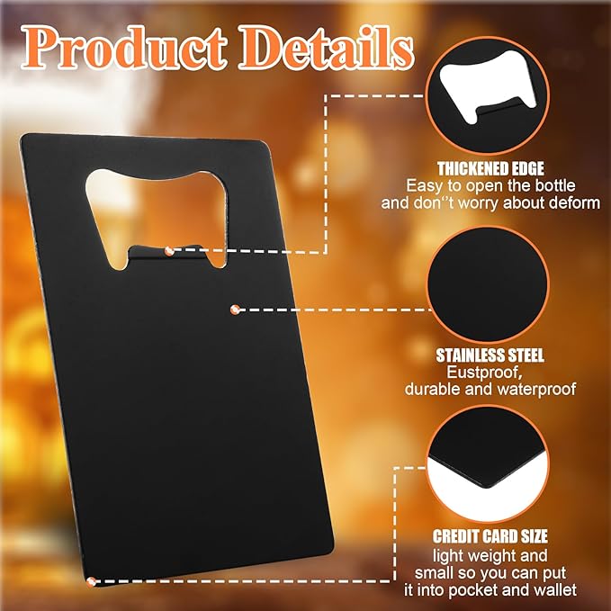 QTLCOHD 60 Pieces Credit Card Bottle Opener Stainless Steel Bottle Opener Bulk - Image 3