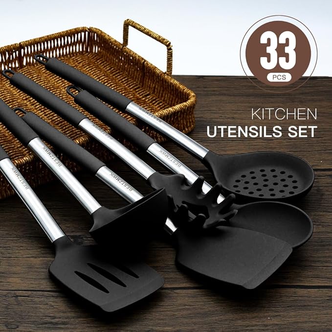Kitchen Utensils Set-Silicone Cooking Utensils-32 pcs Non-Stick Silicone - Image 4