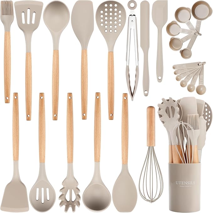 26 Pcs Silicone Cooking Utensils Set by NCUE