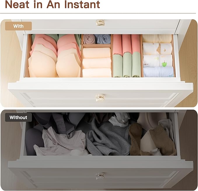 Criusia Drawer Organizer Clothes, 10 Pack Dresser Organizer - Image 6