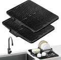 Silicone Dish Drying Mat for Kitchen Counter, Dish Drying Pad, Non-Slip Drain by COPLIB