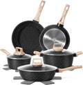 SODAY 12 Pcs Pots and Pans Set Non Stick, Cookware Sets Black Granite Induction by SODAY