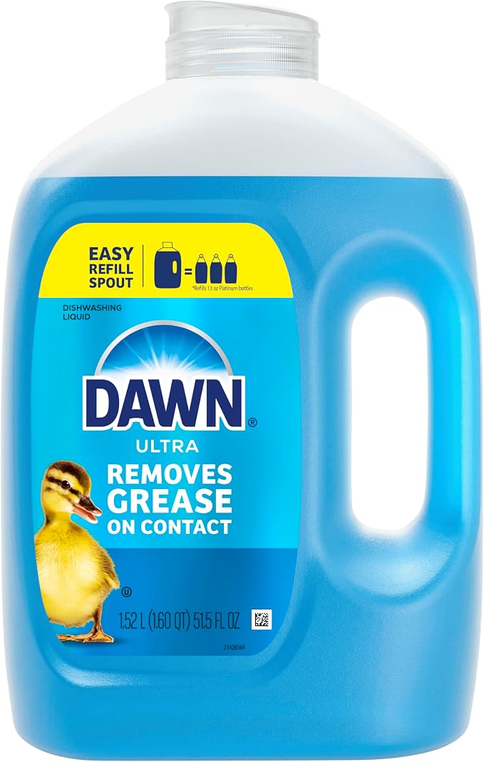 Dawn Ultra Dish Soap Refill Jug, Large Size Original Blue Liquid Dishwashing Detergent, Powerful Dish Soap for Grease, 51.5 oz
