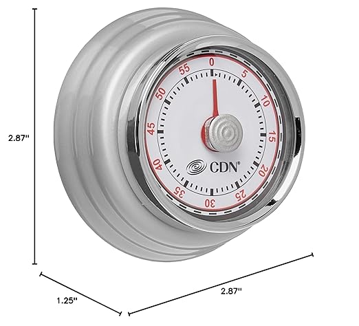 CDN Compact 60 Min Mechanical Timer-Silver - Image 4