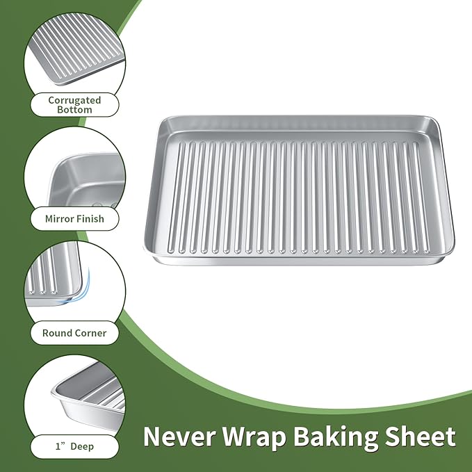 Baking Sheet with Wire Rack Set: 3 Baking Pans + 3 Cooling Racks - Image 4