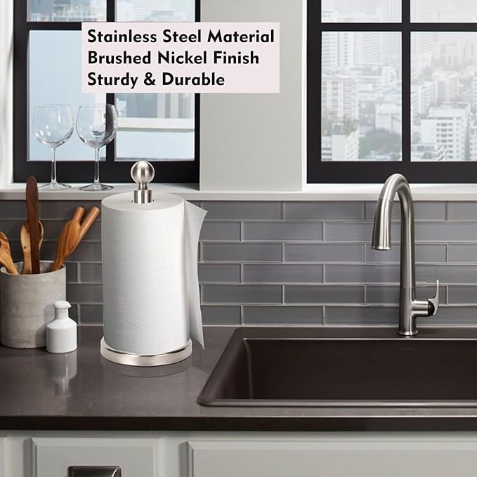 Kalitro Paper Towel Holder Countertop, Standing Paper Towel Roll Holder - Image 7