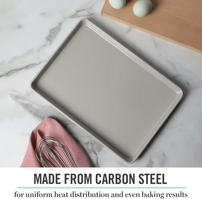Martha Stewart Gallen 13 x 9 Inch Nonstick Carbon Steel Cookie Sheet – Cool Grey - Image 4