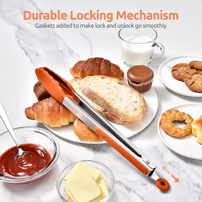 600ºF Heat Resistant Kitchen Tongs: U-Taste 12 inch Large Silicone Cooking Tong - Image 7