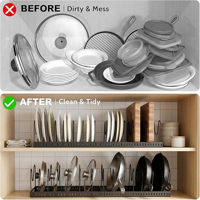 2PACK Expandable Pots and Pans Organizer Under Cabinet - Image 6