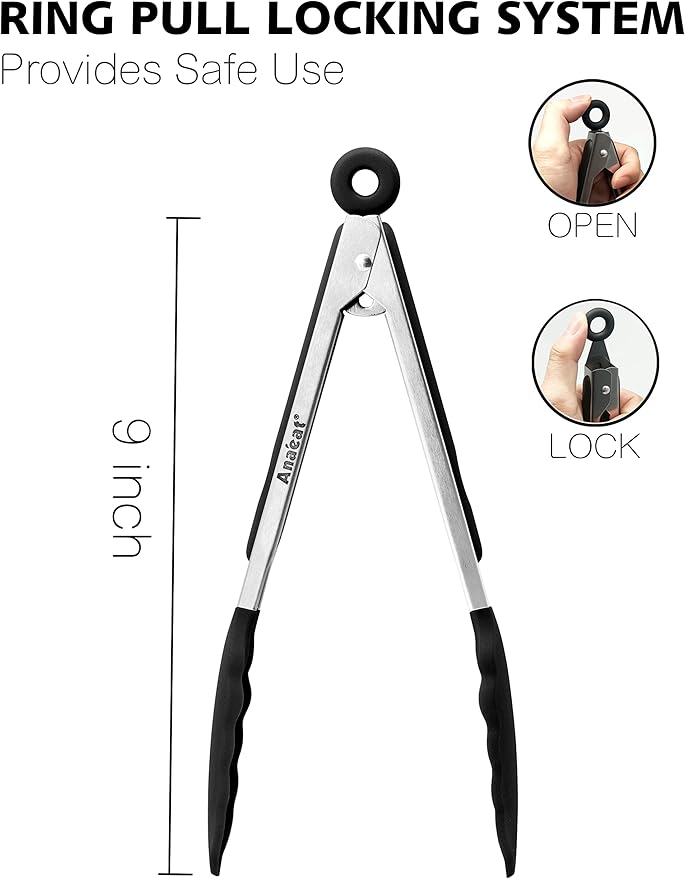 Anaeat Non-Stick Silicone Locking Tong - Image 6