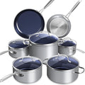 Nuwave Healthy Duralon Blue Ceramic Nonstick Cookware Set, Diamond Infused by NuWave