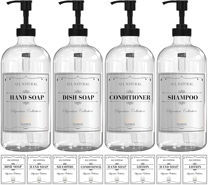 Sunrise Premium 16 OZ Clear Glass Soap Dispenser by SunrisePremium