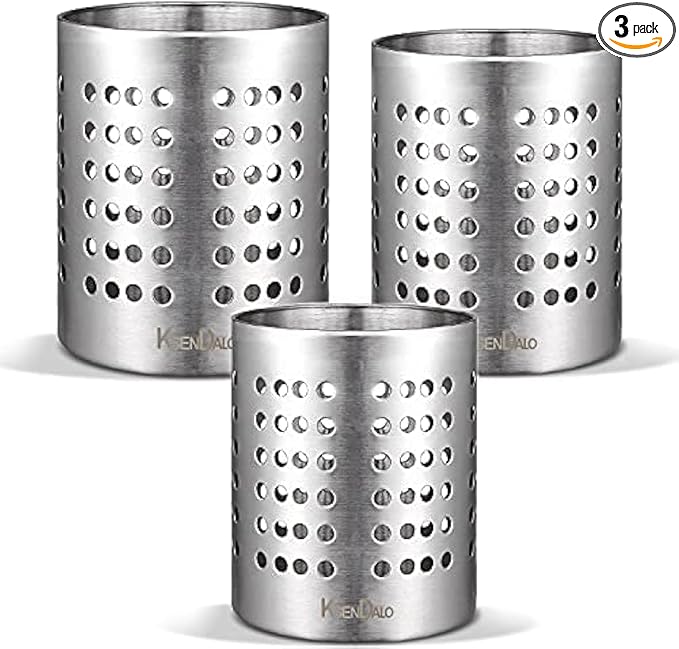 KSENDALO Metal Utensil Holder Set, Small SUS304 Steel Utensil Holder Flatware by KSENDALO