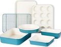 CAROTE 7-Piece Ceramic Baking Pans Set, Aluminized Steel Bakeware Sets by CAROTE