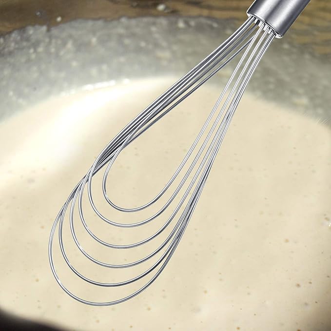 Patelai 3 Pieces Stainless Steel Kitchen Flat Whisk Set Stainless Steel Flat - Image 3