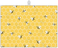Yellow Bees Dish Drying Rack Mats Decor, Honey Honeycombs Dish Pad Drying Mat by UIUPRO