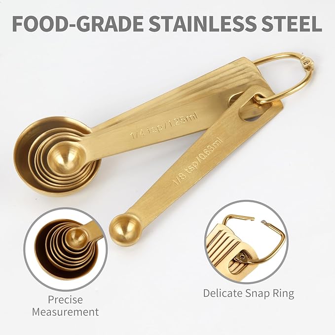 Measuring Spoons, 304 Stainless Steel Measuring Cups & Spoon Set of 7 - Image 3