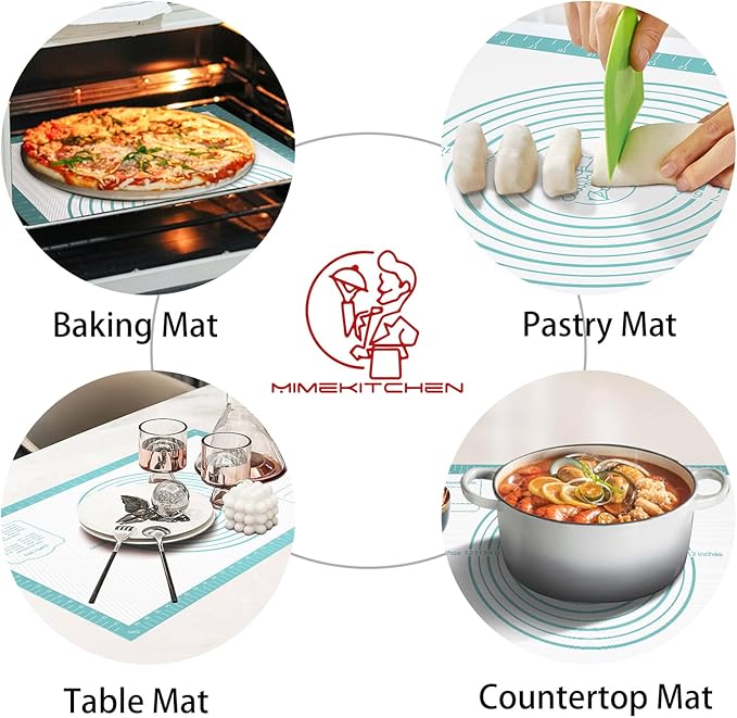 Non Stick Silicone Pastry Mat for Dough Rolling, Silicone Baking Mat - Image 3