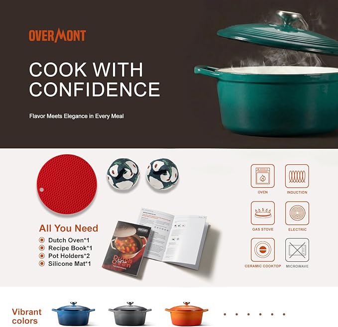 Overmont Enameled Cast Iron Dutch Oven - Image 6