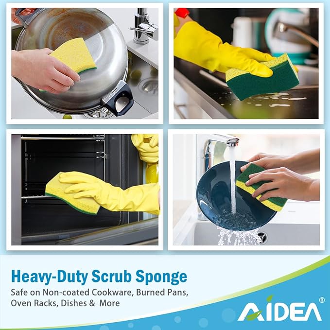 AIDEA Sponges Kitchen, Dish Sponges, Heavy-Duty Sponge - Image 5
