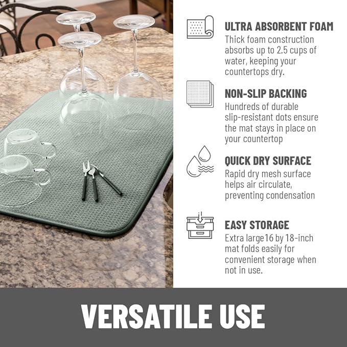 Bellemain XXL Dish Mat Microfiber Dish Drying Mat, Super absorbent - Image 4