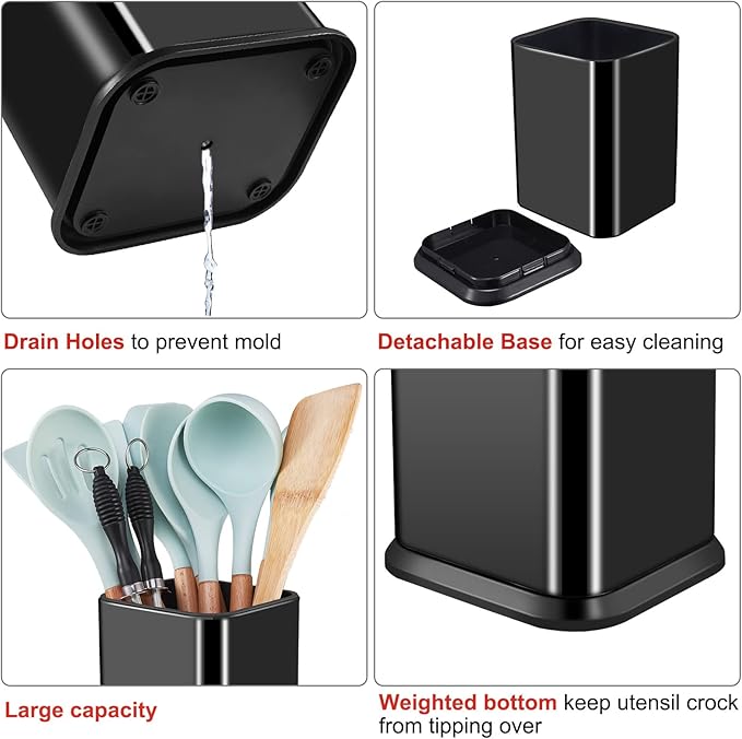 RedCall Stainless Steel Kitchen Utensil Holder - Image 3