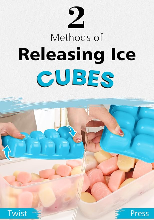 DOQAUS Ice Cube Tray with Lid and Bin - Image 3