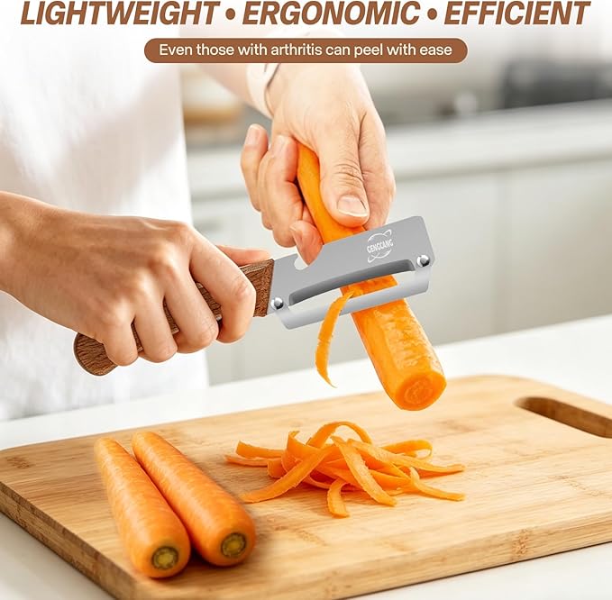 Multi-Functional Vegetable Peeler – Comfortable Wooden Handle - Image 4