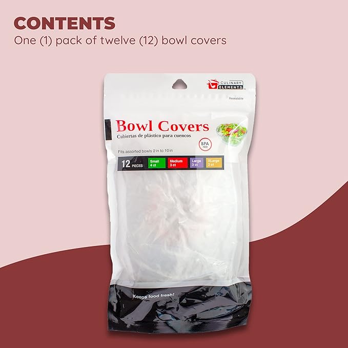 Culinary Elements Reusable Bowl Covers, Fits Small Bowls, 4 Sizes - Image 2