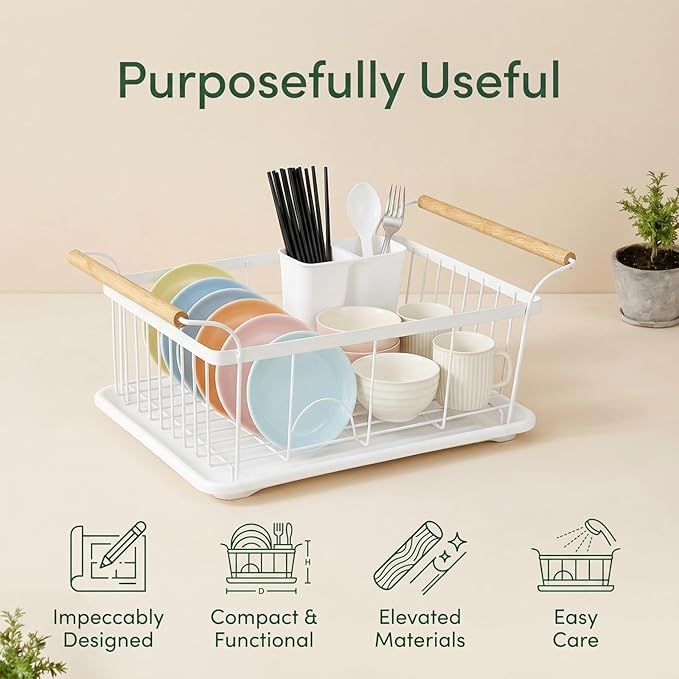 Dish Racks for Kitchen Counter, Thickened Metal Dish Drying Rack - Image 3